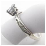 Mystic Topaz Solitaire Sterling Silver Ring. Size 8.75 - 9.