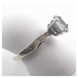 Mystic Topaz Solitaire Sterling Silver Ring. Size 8.75 - 9.