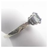 Mystic Topaz Solitaire Sterling Silver Ring. Size 8.75 - 9.
