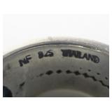 Chapal-Zenray Oval Cut Blue Topaz (?) Wide Sterling Silver Ring. Size 7.5 - 7.75.