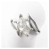 Lindberg Marquise Cut CZ Sterling Silver Ring. Size 9 - 9.25.