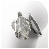 Lindberg Marquise Cut CZ Sterling Silver Ring. Size 9 - 9.25.