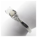 AVON White Fire Opal Sterling Silver Ring. Size 6.