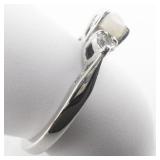 AVON White Fire Opal Sterling Silver Ring. Size 6.