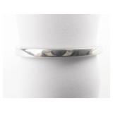 Emerald Cut Synthetic Pink Sapphire (?) CZ Side Stone Sterling Silver Ring. Size 6.75 - 7.