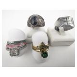 Group Of 7 Base Metal Rings. Size 9-9.75.