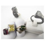 Group Of 6 Base Metal Rings. Size 6-6.75.