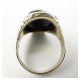 Onyx Soldier Cameo 14K Ring. Size 5.25 - 5.5.