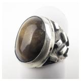 Rafel Melendez Oval Tiger Eye Sterling Silver Ring. Size 7.75 - 8.