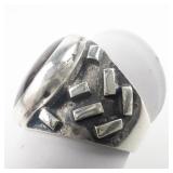 Rafel Melendez Oval Tiger Eye Sterling Silver Ring. Size 7.75 - 8.