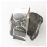 Large Oval Cut Roman Glass ***Israel***Sterling Silver Ring. Size 7.5-9.5.