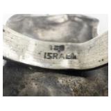 Large Oval Cut Roman Glass ***Israel***Sterling Silver Ring. Size 7.5-9.5.