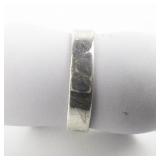 Green Turquoise Stamped Southwest/Native American Sterling Silver Ring. Size 5.5 - 5.75.