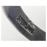 Green Turquoise Stamped Southwest/Native American Sterling Silver Ring. Size 5.5 - 5.75.