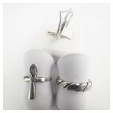 Various Makers Group Of 4 Sterling Silver Rings.