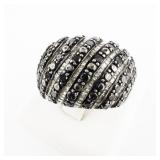 OTC international Marcasite Dome Sterling Silver Ring. Size 8 - 8.25.