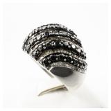 OTC international Marcasite Dome Sterling Silver Ring. Size 8 - 8.25.