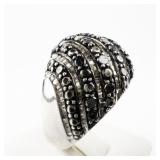 OTC international Marcasite Dome Sterling Silver Ring. Size 8 - 8.25.