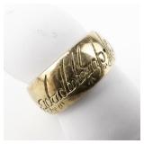 "One Ring To Rule Them All" ***Lord Of The Rings***Sterling Silver Ring. Size 7.5 - 7.75.