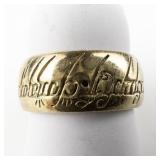 "One Ring To Rule Them All" ***Lord Of The Rings***Sterling Silver Ring. Size 7.5 - 7.75.
