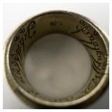 "One Ring To Rule Them All" ***Lord Of The Rings***Sterling Silver Ring. Size 7.5 - 7.75.