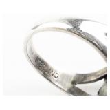 Unmarked (Navajo) Oval Turquoise Sterling Silver Ring. Size 7 - 7.25.