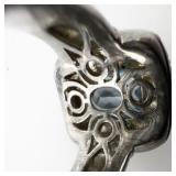 Gabrielle Bruni Beautiful Bezel Set Blue Topaz With Beaded Border Sterling Silver & 14K Ring. Size 6.5 - 6.75.