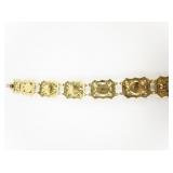 Art/Mode Art Fleur De Lis Yellow Plated Base Metal Panel Bracelet.