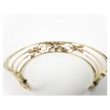 Krementz Two-Tone Floral Openwork Base Metal Cuff Bracelet.