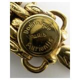 Diamonique Aurientis Filigree Heart Yellow Plated Base Metal Charm Bracelet.