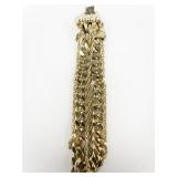 Goldette N.Y.C. Triple Strand Yellow Plated Base Metal Chain Bracelet .