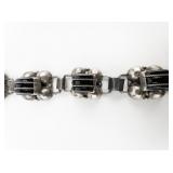 ***Mexico***  Black Onyx Sterling Silver Panel Bracelet.