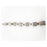 ***Mexico***  Black Onyx Sterling Silver Panel Bracelet.