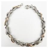 Rose & White Infinity Sterling Silver & 10K Rose Gold Bracelet.