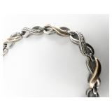 Rose & White Infinity Sterling Silver & 10K Rose Gold Bracelet.