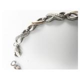 Rose & White Infinity Sterling Silver & 10K Rose Gold Bracelet.