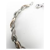 Rose & White Infinity Sterling Silver & 10K Rose Gold Bracelet.