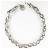 Rose & White Infinity Sterling Silver & 10K Rose Gold Bracelet.