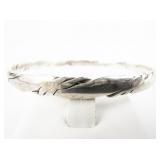 Taxco, Mexico Textured Twisted Sterling Silver Bangle.