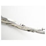 Taxco, Mexico Textured Twisted Sterling Silver Bangle.