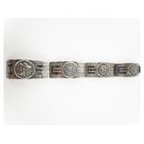 ***Mexico*** Aztec Sterling Silver Panel Bracelet.