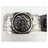 ***Mexico*** Aztec Sterling Silver Panel Bracelet.