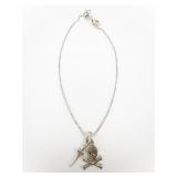Skull Bones & Dagger Sterling Silver Anklet .