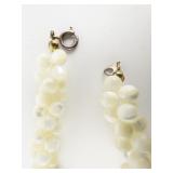 Coral & Mother Of Pearl Multi-Strand Beaded Bracelet .