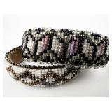 Native American Or Mayan(?) Pair Of Beaded Loom Cuff Bracelets.