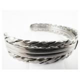 Twisted Stainless Steel Cuff Bracelet.