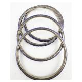 Set Of 4 Navy Blue Base Metal Bangles.