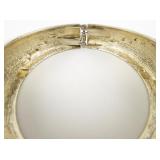 Red & White Enamel Yellow Base Metal Hinged Bangle.