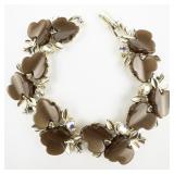 Brown Leaf Yellow Base Metal Bracelet.