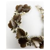 Brown Leaf Yellow Base Metal Bracelet.